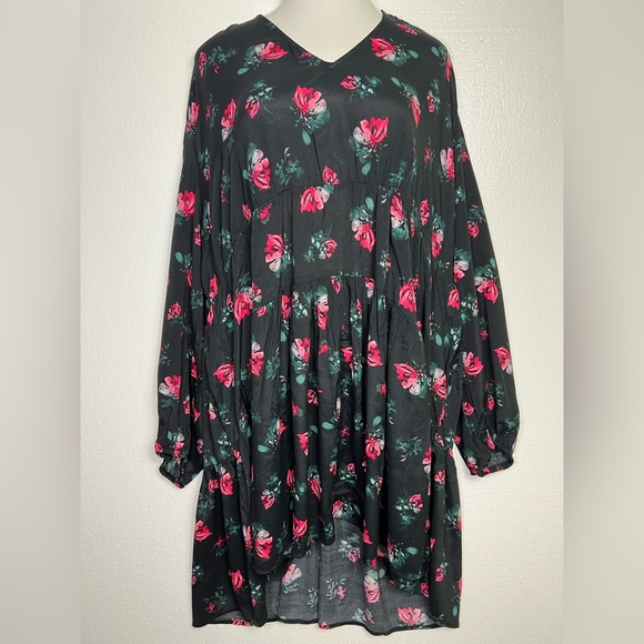 a new day Dresses & Skirts - A New Day Black Floral Tiered Dress size 4X  NWT